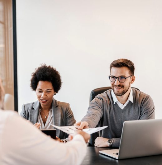 A job interview at corporate firm on position of senior developer.